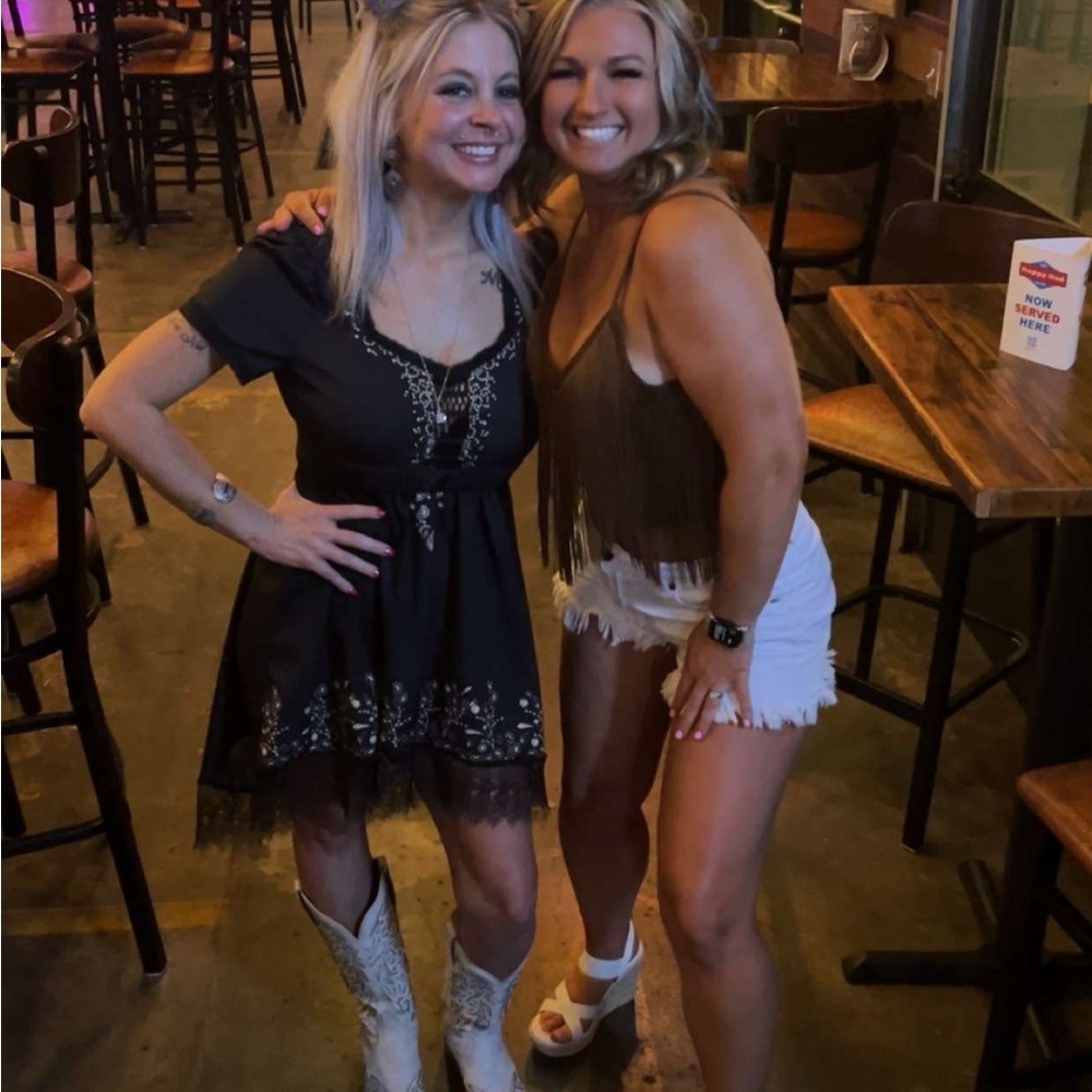 Black Dress with Embroidered Details